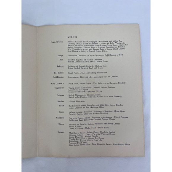 Vintage MENU CRUISE SHIP SS NIEUW AMSTERDAM 1963 HOLLAND AMERICA LINE Jan 25 26 - Picture 9 of 9